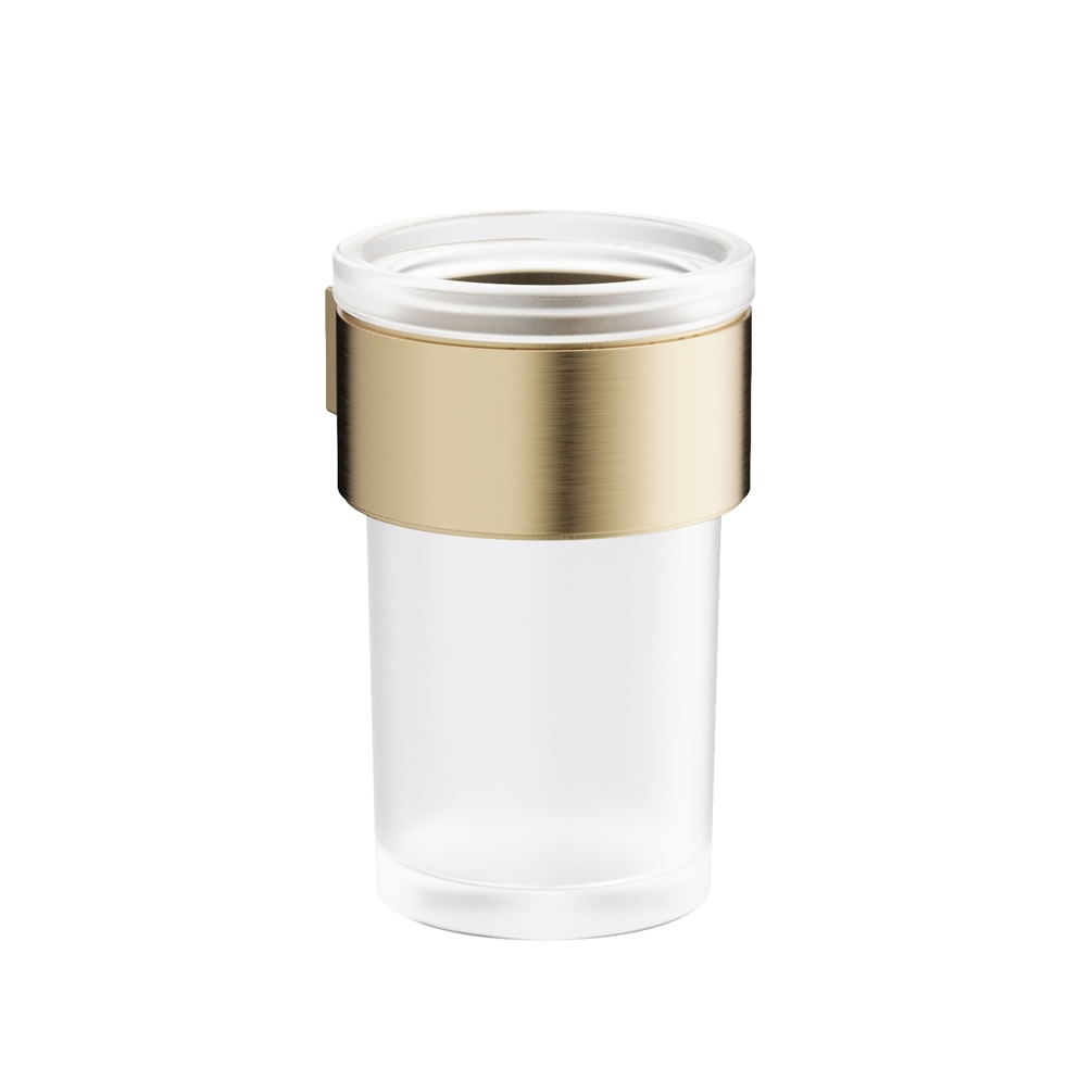 Cutout image of Crosswater Velo Brushed Brass Tumbler Holder